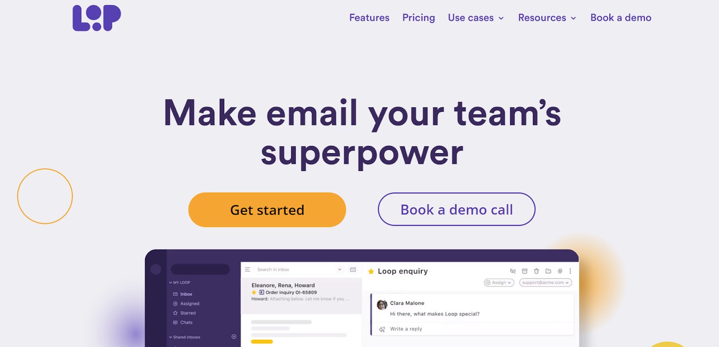 Loop homepage: Make email your team's superpower.