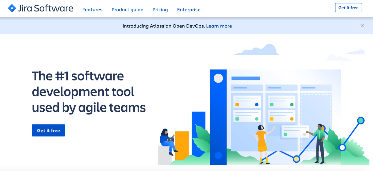 Jira Software homepage: The #1 Software Development Tool Used by Agile Teams