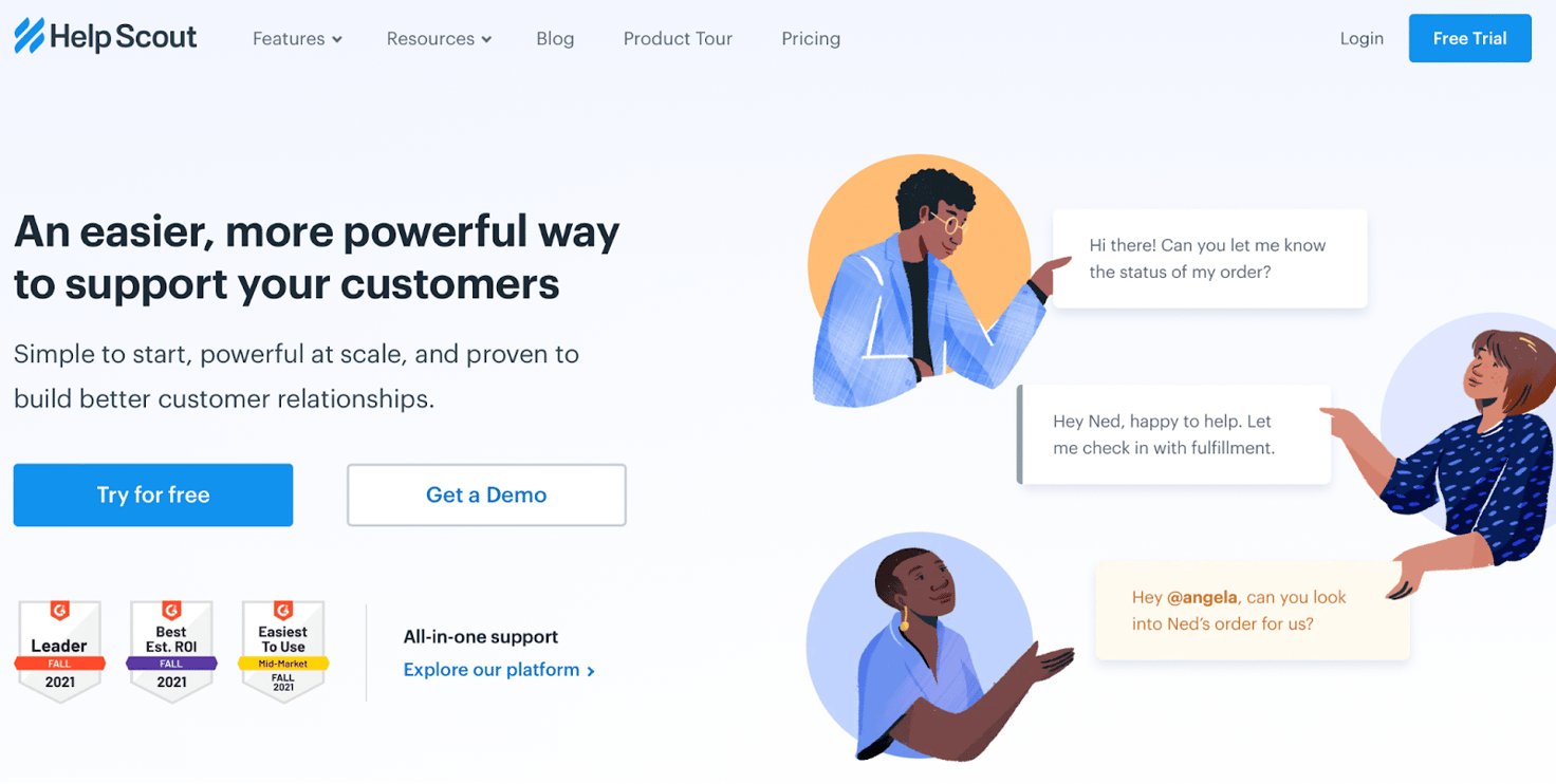 Help Scout homepage: An easier, more powerful way to support your customers