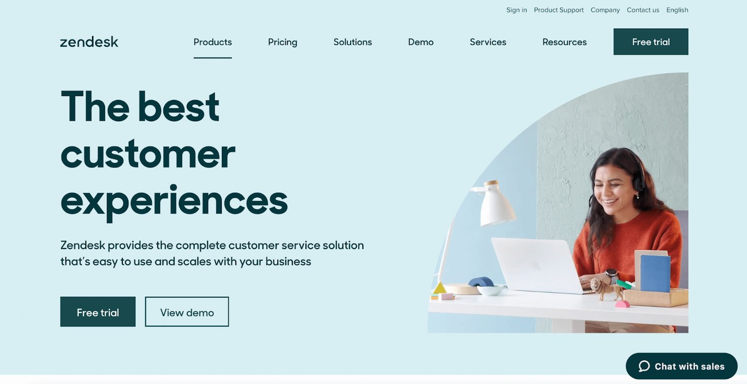 Zendesk homepage: The best customer experiences