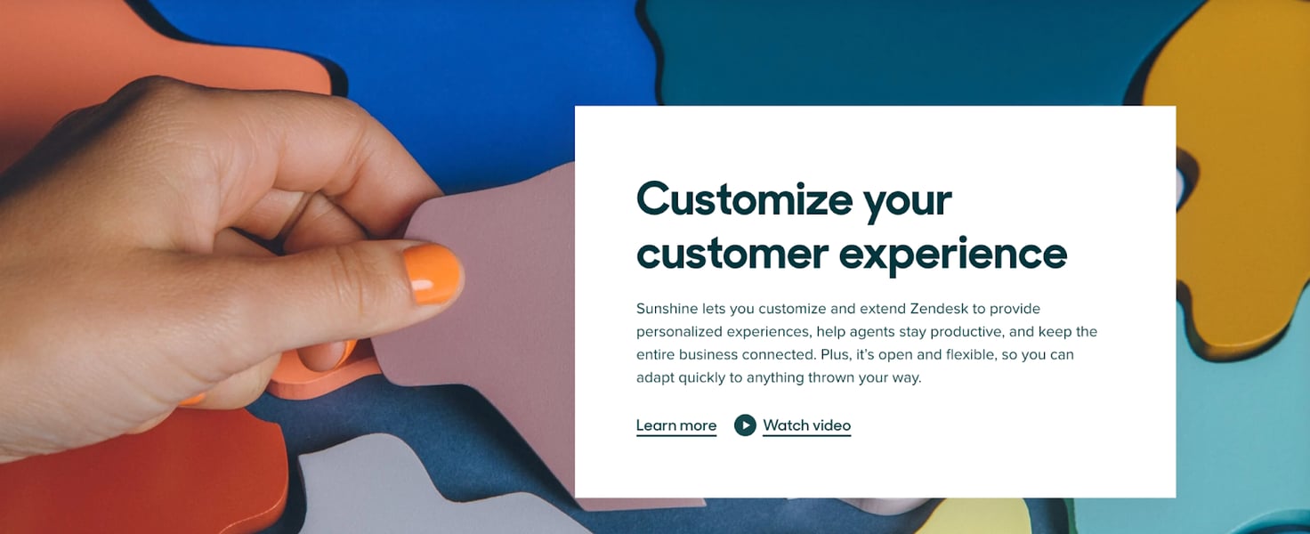 Zendesk homepage: Customize your customer experience