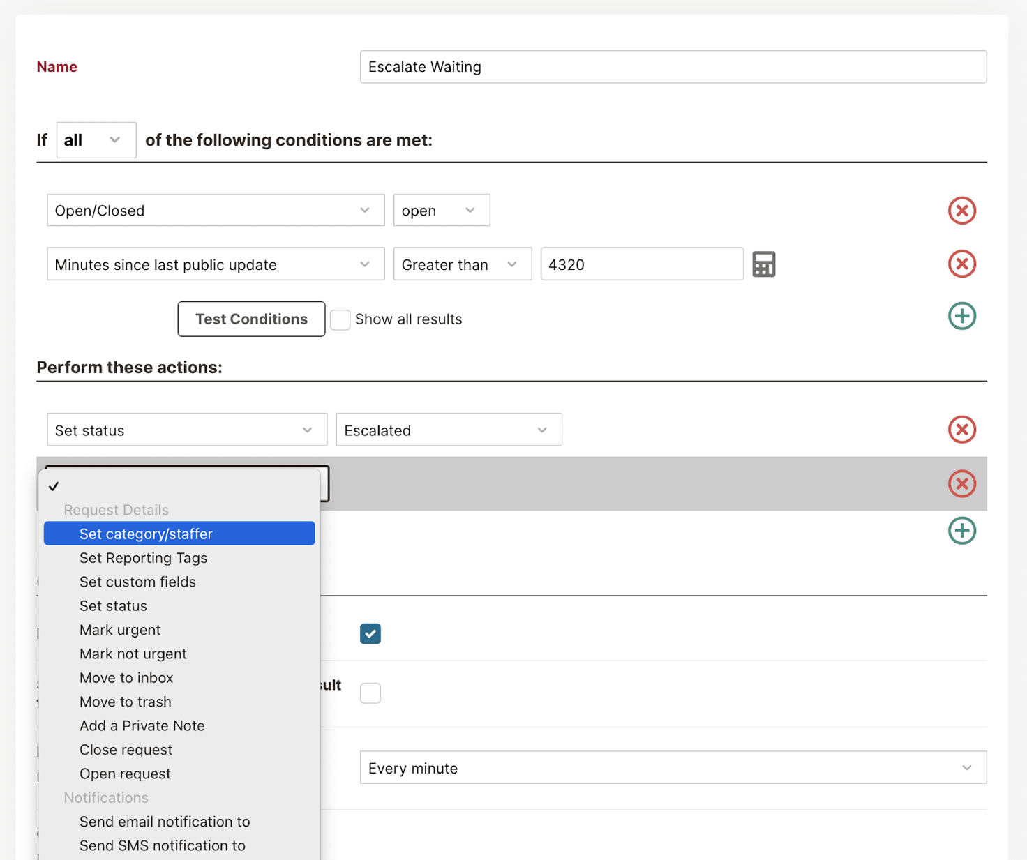 Automation Rules and Triggers in HelpSpot