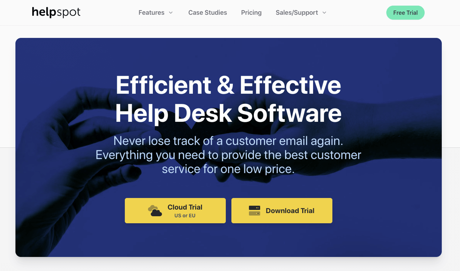 HelpSpot homepage: Efficient & Effective Help Desk Software