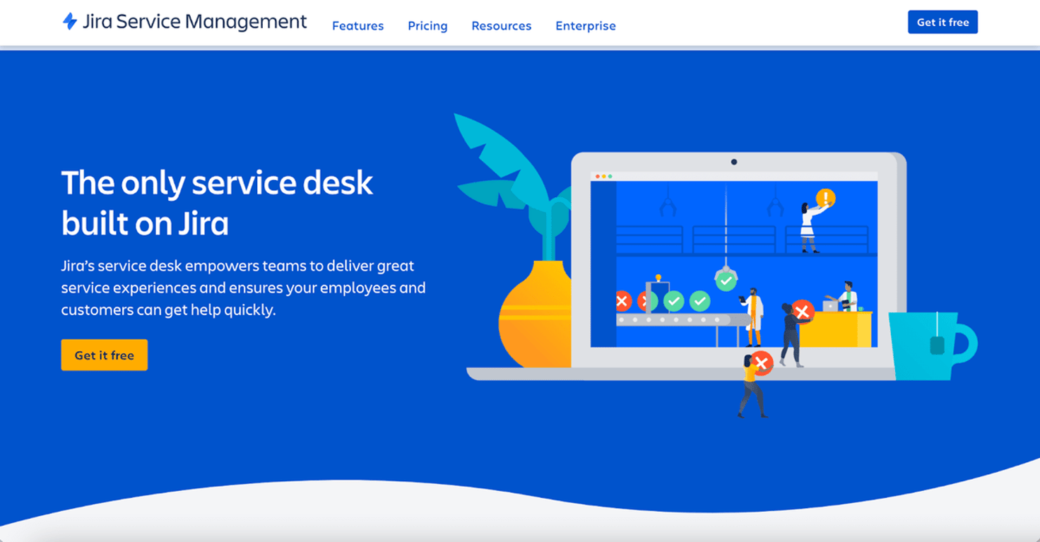 Jira Service Management homepage