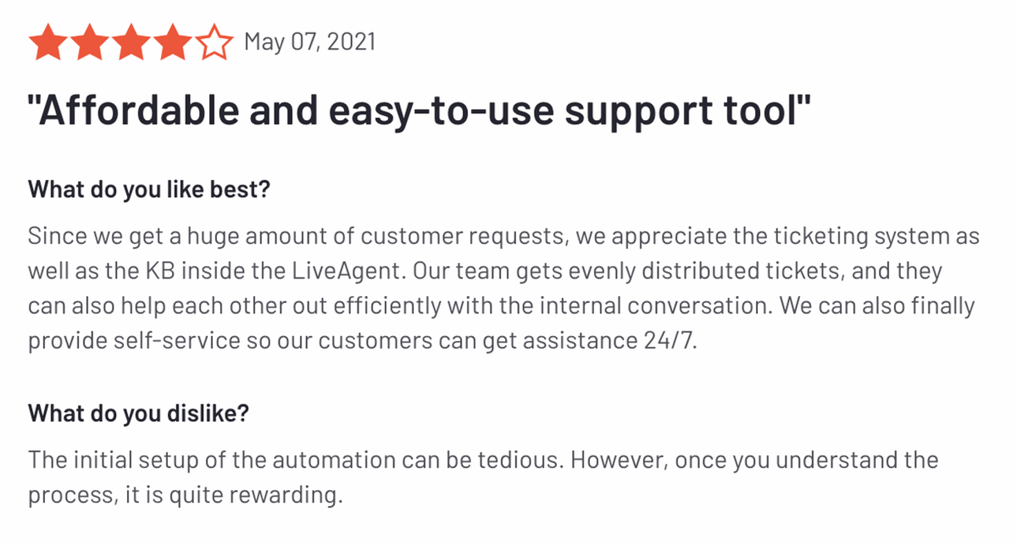 LiveAgent review: "Afforadable and easy-to-use support tool"