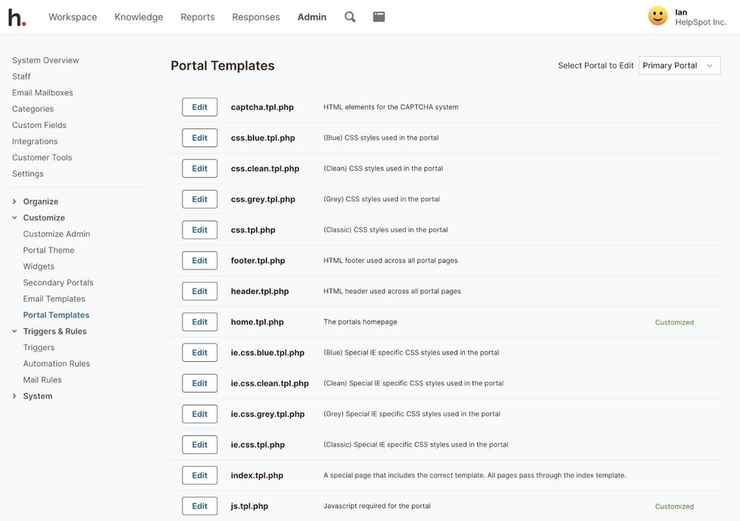 Portal templates. 