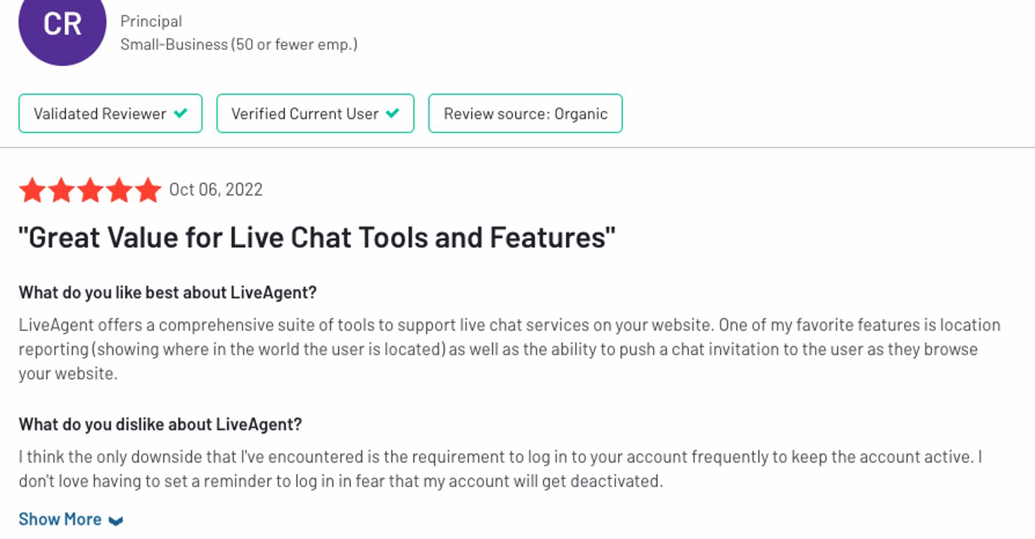 Great value for live chat tools and features. 