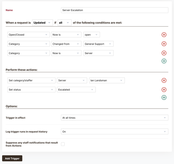 HelpSpot triggers UI