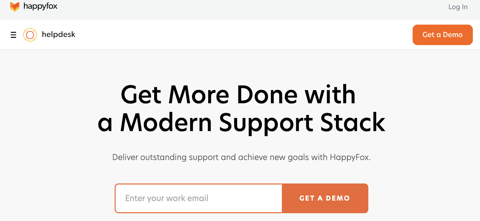HappyFox homepage: Get More Done with a Modern Support Stack