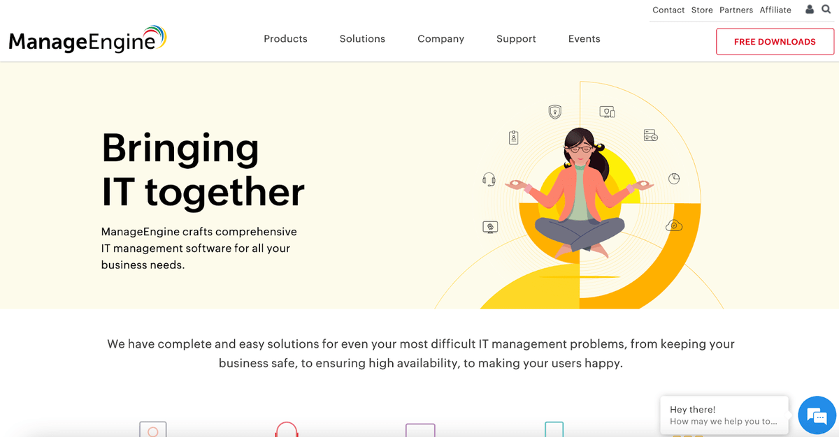 ManageEngine homepage