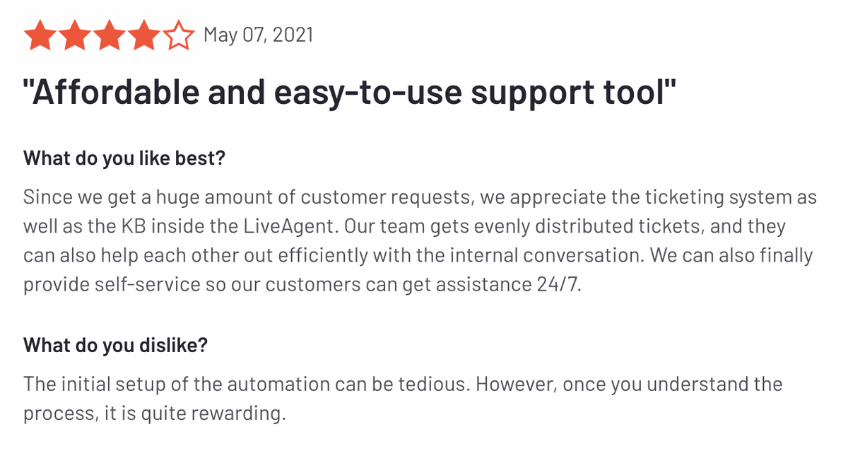 LiveAgent review: "Afforadable and easy-to-use support tool"