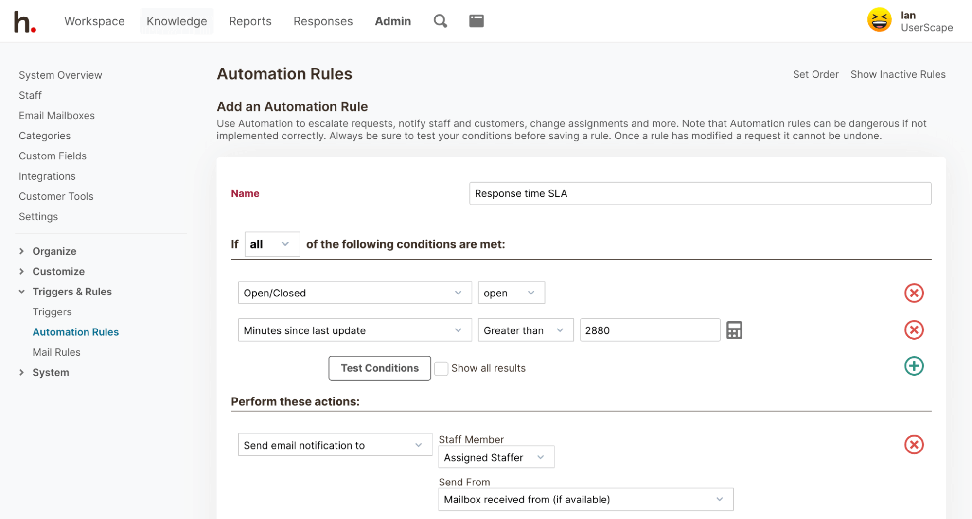 Automation rules. 