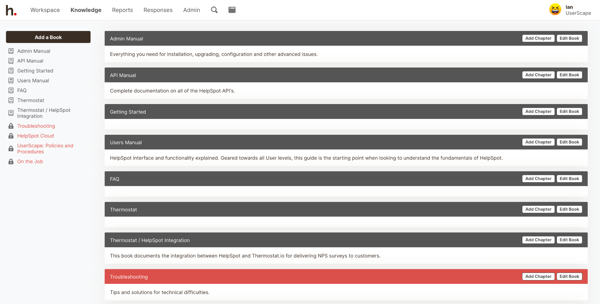 HelpSpot Table of Contents for Customers