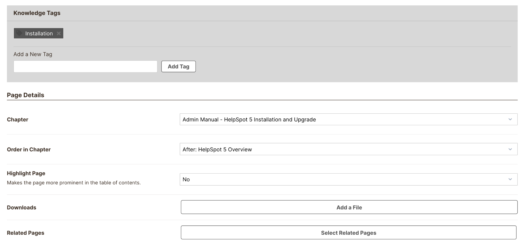 Knowledge Tags within HelpSpot