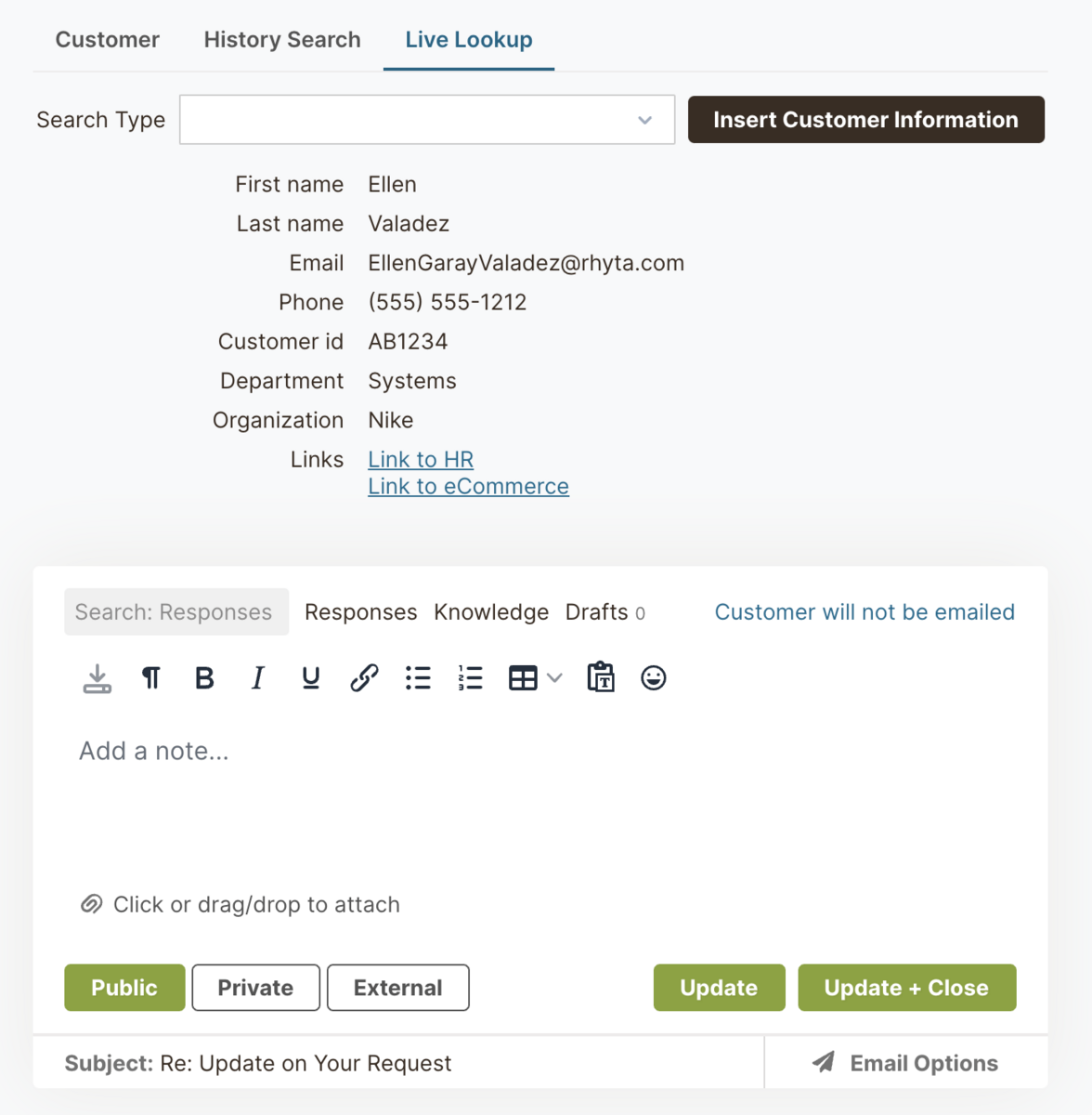 Live-lookup example.