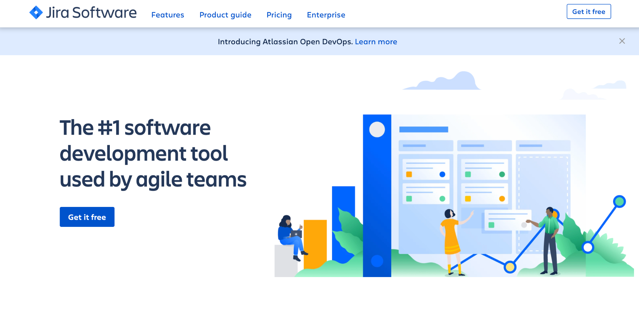 Jira Software homepage: The #1 Software Development Tool Used by Agile Teams
