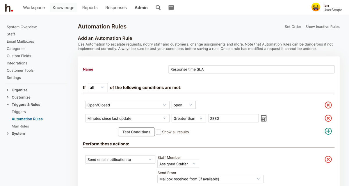 Automation rules