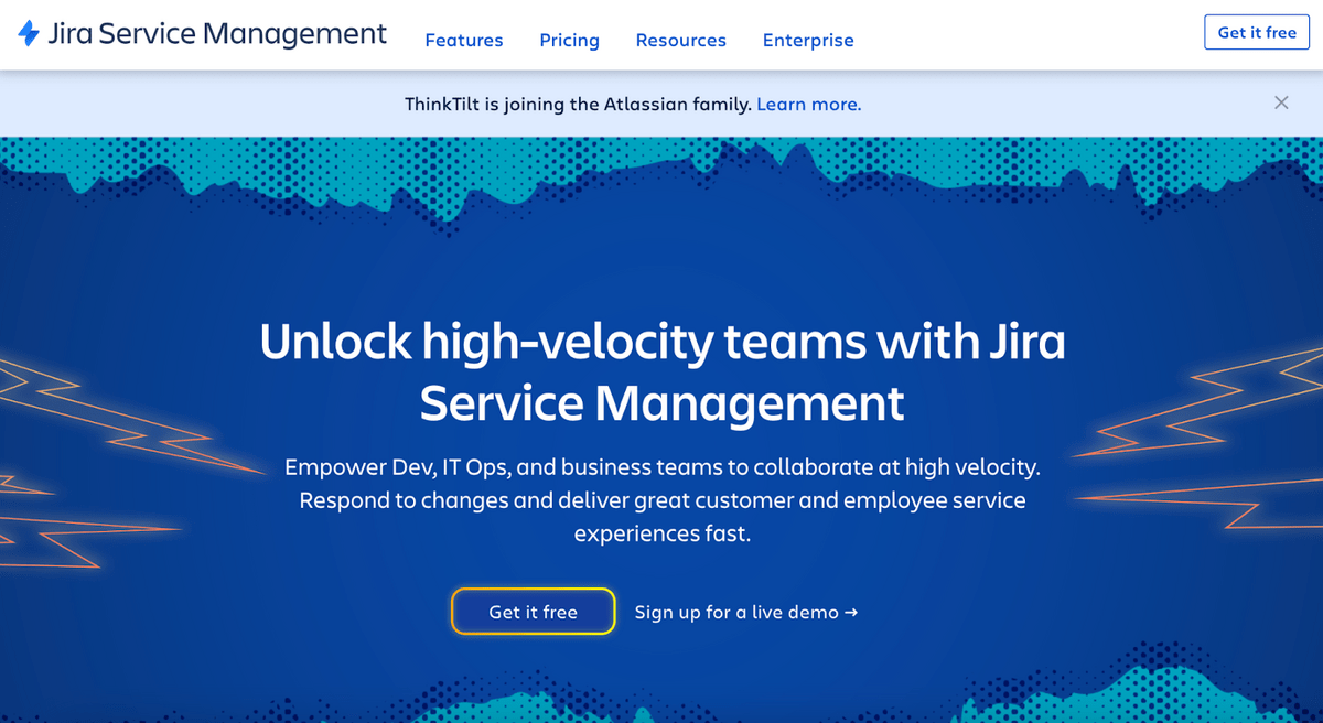 Jira Service Management homepage: Unlock high-velocity teams with Jira Service Management