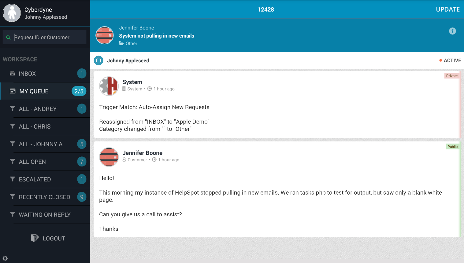 Set automation rules to assign all new quote requests 