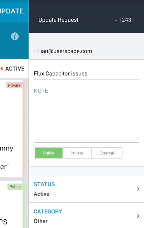 Private notes for team members in HelpSpot