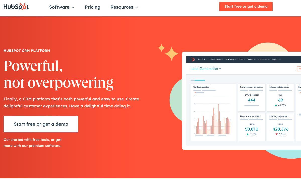 Hubspot: Powerful, not overpowering. 