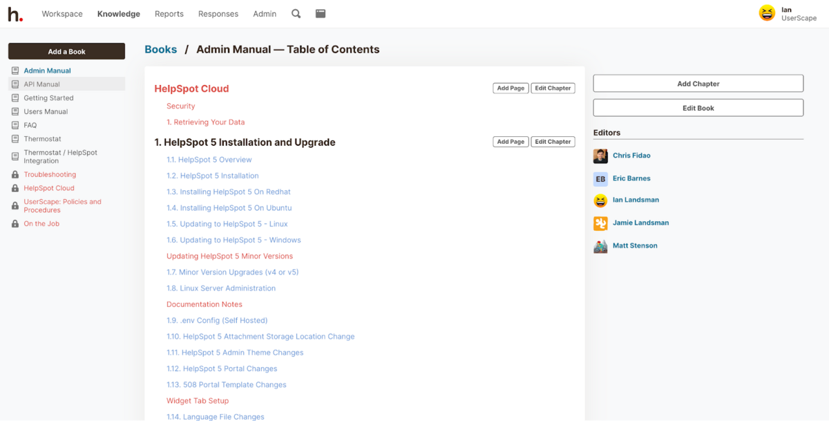 Internal knowledge base