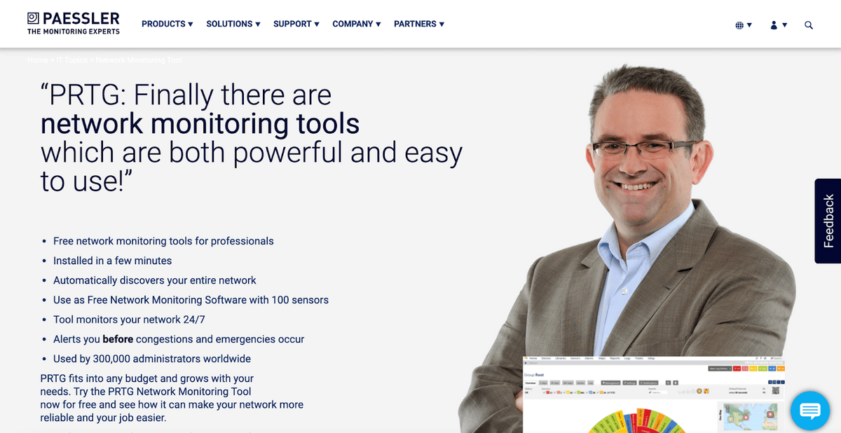 PRTG homepage