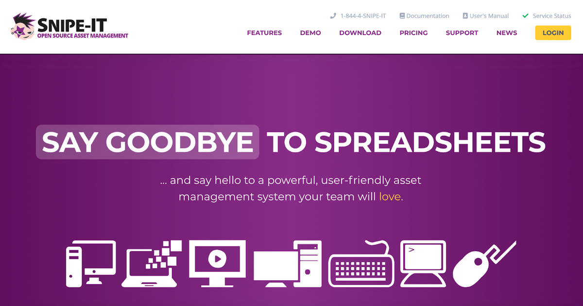 Snipe-IT homepage